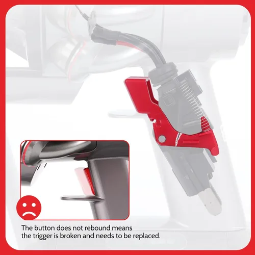 Vista 6 de Gatillo metálico mejorado compatible con aspiradora Dyson V10 V11 SV12 SV14 Piezas de reparación del botón del interruptor de alimentación