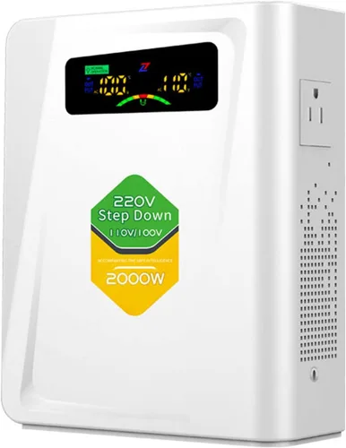 Vista 7 de Transformador de 220 V a 110 V de 1000 W, convertidor de voltaje de energía sin ruido, con diez funciones de protección, adecuado para máquinas