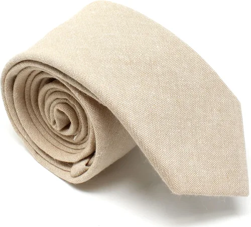 Vista 54 de Corbata delgada de algodón cambray para hombre, estilo desgastado texturizado - 2 1/2 pulgadas de ancho