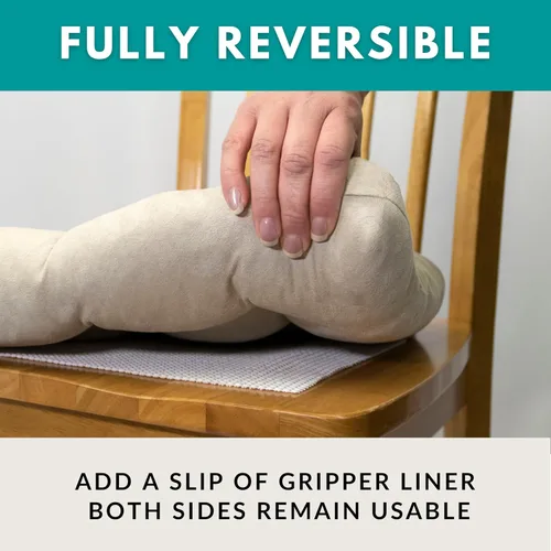 Vista 8 de Barnett Almohadilla para silla de comedor con lazos. Gamuza microfibra, microgamuza, reversible, relleno de espuma de látex, se puede lavar a Negro