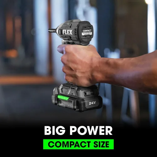 Vista 3 de FLEX FX1331-1A taladro inalámbrico sin escobillas de 24V 1/4-pulgada compacto con modo de tornillo autoperforante, kit con batería de litio de 2.5Ah