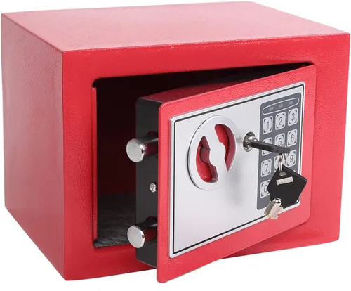Vista 9 de Yuanshikj Caja de seguridad digital electrónica de lujo, llave y cerradura con teclado, hogar, oficina, hotel, negocios, joyería, pistola, efectivo