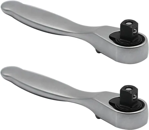 Vista 9 de Trinquete 1/4" Drive, mango de trinquete 72 dientes Llave de herramientas de reparación de mano pequeña, llave de enchufe de liberación rápida, 1