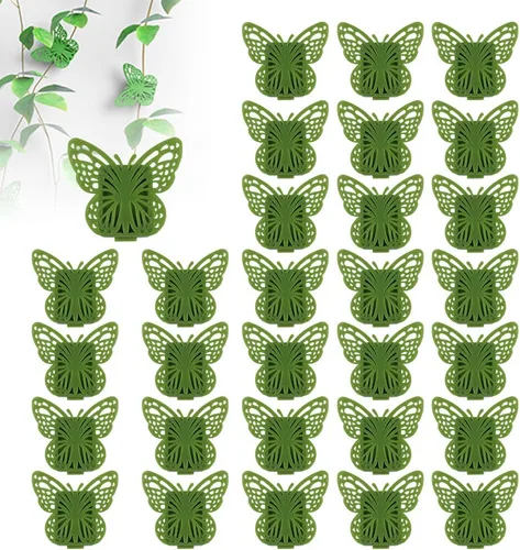 Vista 4 de Clips de fijación para plantas trepadoras de pared, nuevo gancho de soporte de planta de pared en forma de hoja de mariposa 2025, clips invisibles