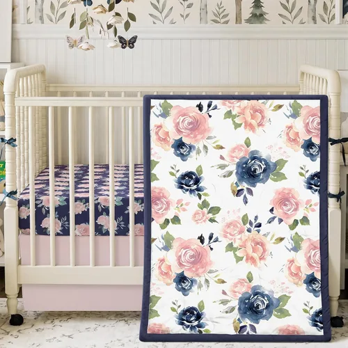 Vista 11 de Hahafelt - Juego de ropa de cama para cuna de bebé, 3 piezas Verde