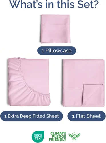 Vista 623 de Extra Deep Twin XL Sheet Set - 3 Piece College Dorm Room - White 01-Blanco