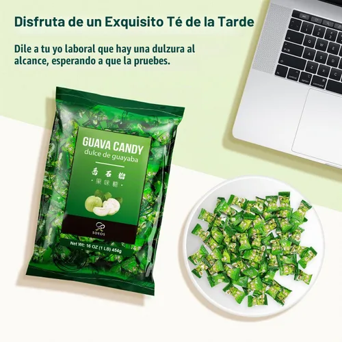 Vista 6 de Soeos Caramelos de guayaba, Classic Series China, caramelos duros de guayaba, caramelos navideños de 32 onzas (paquete de 2)