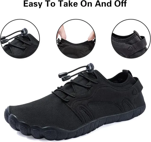 Vista 4 de Josaywin Zapatos de agua para hombre descalzos de secado rápido, calcetines acuáticos para natación, buceo, surf, piscina, deportes acuáticos