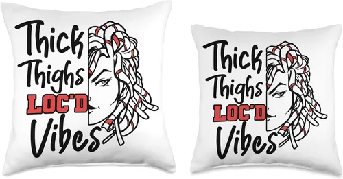 Vista 3 de Locs Afro Dreadlocks Love Natural Beauty Hair Locd Thick Thighs Loc'd Vibes Afro Hair - Almohada africana americana, 16 x 16 pulgadas, multicolor