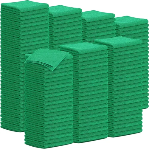 Vista 13 de Tenare Paquete de 100 paños de limpieza de microfibra de 12 x 12 pulgadas, trapos de limpieza reutilizables, toallas de microfibra a granel, paños