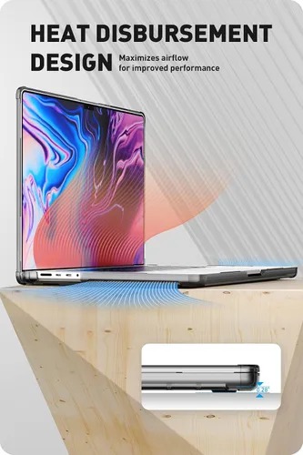 Vista 7 de SUPCASE Funda para MacBook Pro de 14 pulgadas versión 2021-2026 (Unicorn Beetle Clear), M5/M4/M3/M2/M1 Pro/Max Chip [antiarañazos] Funda delgada