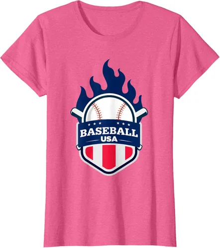 Vista 60 de Baseball USA Support the Team Shirt - Camiseta con la bandera de Estados Unidos, Blanco, S