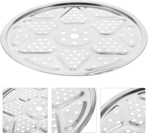 Vista 7 de 2 platos de acero inoxidable para cocinar al vapor para uso en la cocina