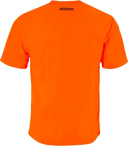 Vista 3 de JORESTECH Camiseta de trabajo de manga corta naranja o amarilla de alta visibilidad con bolsillo en el pecho, tela que absorbe la humedad