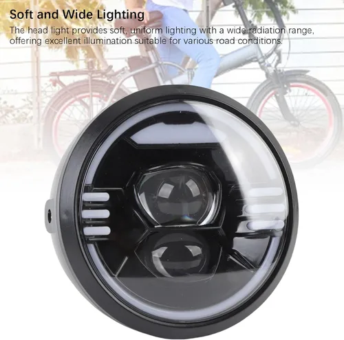 Vista 6 de SUNGOOYUE Faro eléctrico para bicicleta, luz frontal LED brillante iluminación para conducción nocturna ABS vivienda fácil instalación kit