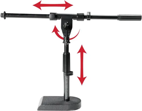 Vista 14 de Gator Frameworks Serie Rok-It Soporte Trípode Telescópico para Micrófono Ajustable con 32" a 62" de Altura y Brazo Extensible, Totalmente Plegable