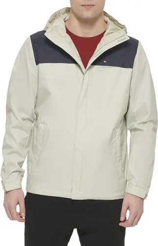 Vista 26 de Tommy Hilfiger Chaqueta impermeable con capucha, transpirable, ligera, para hombre