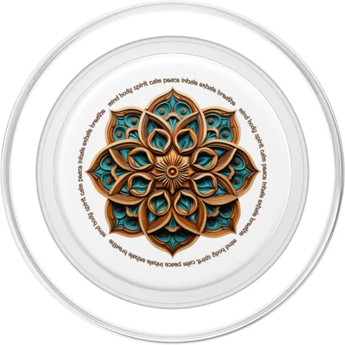 Vista 2 de Mandala #313 - Mind-Body-Spirit Yoga Art PopSockets MagSafe PopGrip for iPhone