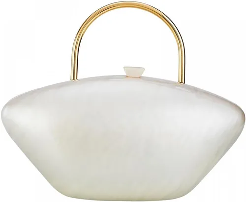 Vista 2 de YYW Monederos de mano para mujer, con forma de concha acrílica, lindo bolso de noche con cadena para fiesta de boda