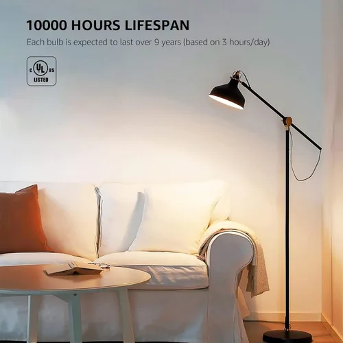 Vista 2 de Lepro Bombillas LED equivalentes a 60 vatios, 9 W, 800 lúmenes, no regulables, blanco cálido 2700 K, base media estándar A19 E26, 10000 horas