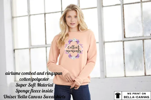 Vista 6 de INK STITCH Unisex 3945 Bella Canvas Custom Printing Logo Textos Esponja Fleece Cuello redondo Sudaderas
