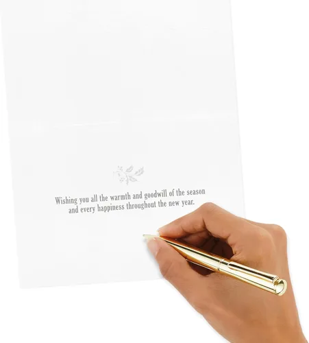 Vista 7 de Hallmark Tarjetas navideñas con sobres, paquete de 16 unidades (lámina dorada y purpurina)