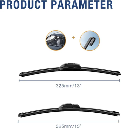 Vista 2 de Escobillas limpiaparabrisas repelentes al agua de 13"+13" de repuesto para JEEP Wrangler TJ 2006 2005 2004 2003 2002 2001 2000 1999 1998 1997