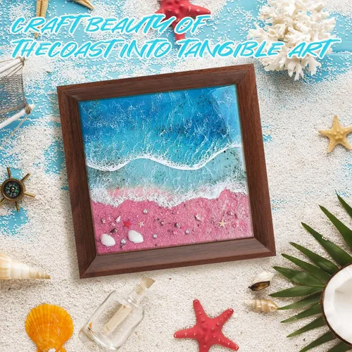 Vista 7 de Kit de Arte de Resina Oceánica KISREL, Kit de Resina Epoxy Transparente con Marcos, Conjunto Completo de Herramientas DIY para Principiantes