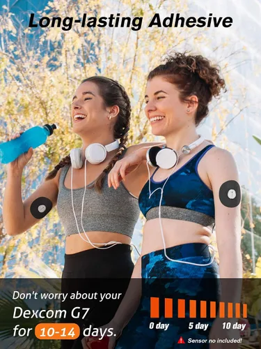 Vista 6 de Parches adhesivos para Dexcom G7, paquete de 20 unidades impermeables Dexcom G6 Overpatch para larga estancia de 10 a 14 días, cinta CGM de papel