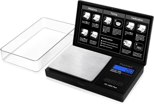 Vista 10 de Báscula digital de bolsillo de gramos Fuzion, precisión de 0.01 gramos, báscula de monedas pequeñas de 500 g, báscula de joyería, básculas digitales