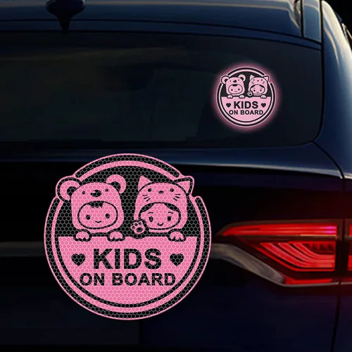 Vista 12 de Adhesivo para automóvil de bebé a bordo, 2 unidades, para niños a bordo, súper fuerte, reflectante, para dos bebés en el automóvil, calcomanías