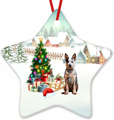 Vista 131 de Prezzy Airedale Terrier - Adorno para decoración de árbol de Navidad, regalos lindos para amantes de los perros, para familiares y amigos, nuevo