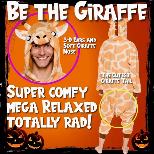 Vista 3 de Adult Onesie Halloween Costume - Animal and Sea Creature - Plush One Piece Cosplay Suit for Adults, Women and Men FUNZIEZ!