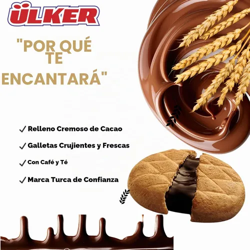 Vista 4 de Ulker Galletas rellenas de crema de cacao Biskrem (paquete de 3, total de 2.12 onzas)