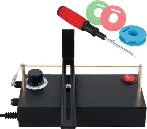 Vista 8 de Cortador de cuerda eléctrico con 3 cables de calefacción, máquina cortadora de cinta caliente ajustable, herramienta de corte de cinta eléctrica