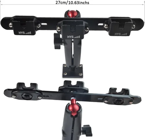 Vista 4 de HYS Soporte de tableta resistente para camión y vehículo, base de taladro Walkie Talkie/soporte de micrófono de mano con brazo de aluminio
