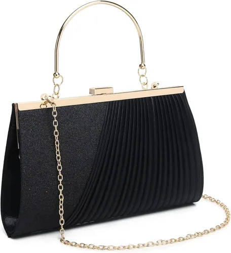 Vista 2 de DETARA Bolsos de noche para mujer, con lentejuelas brillantes, bolso de mano con diamantes de imitación, formal, boda, fiesta, baile