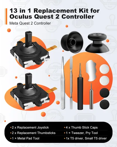 Vista 7 de Joystick Replacement for Meta Quest 3 Controller, DUXICEPIN Repair Accessories for Quest 3 controller, IncludeJoysticks, Thumbstick, Screwdriver