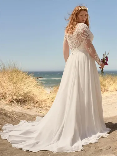 Vista 2 de TIRAS Vestidos de novia de playa para mujer para novia 2024 Bohe Lace Appliqued vestidos de novia de novia CM001