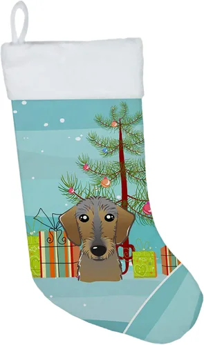 Vista 59 de Caroline's Treasures BB1590CS Árbol de Navidad y Alaskan Malamute Calcetines de Navidad para colgar en la chimenea, decoración de fiesta de Navidad