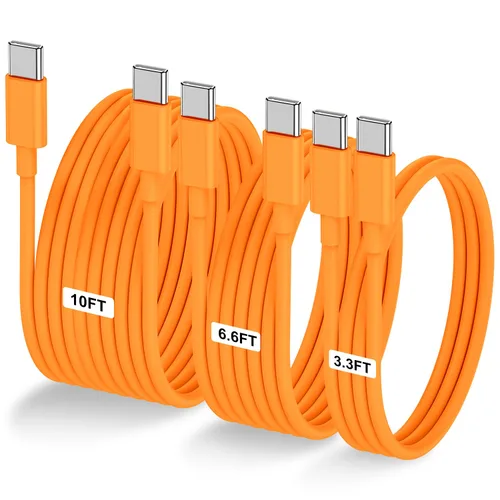 Vista 35 de LOFPYE Paquete de 3 cables USB C a USB C de 1 pie y 60 W, cable de carga rápida tipo C para iPhone Air 17 16e 16 15 Pro Plus Pro Max, para Galaxy