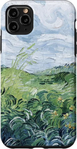 Vista 13 de Van Gogh - Carcasa para iPhone 17, diseño de campos de trigo verde