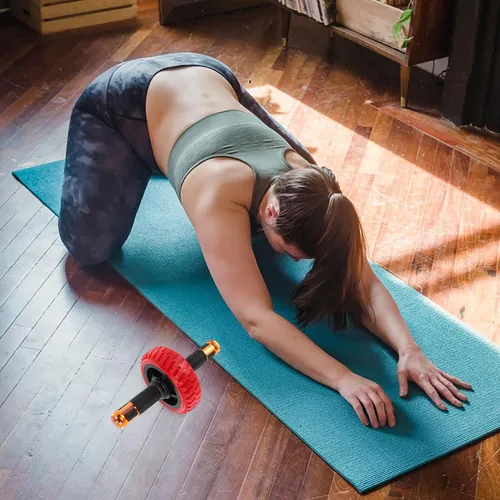 Vista 7 de Kisangel Rueda de rodillo abdominal para ejercicio abdominal Entrenador de fuerza central multifuncional con mecanismo de resistencia estable