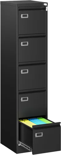 Vista 15 de MIIIKO - Archivador de metal con 3 cajones con ruedas, archivador móvil para debajo del escritorio de oficina en el hogar, archivadores totalmente