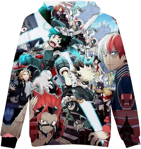 Vista 5 de CHLOBLOM Boku No Hero Academia - Sudadera con capucha 3D
