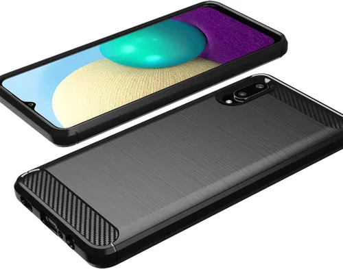 Vista 4 de Osophter Para Samsung Galaxy A02 Caso: Cubierta protectora de goma TPU flexible de absorción de golpes para Samsung Galaxy A02 (negro)