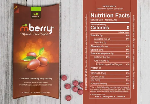 Vista 6 de mberry, pastillas Miracle Fruit, 10 unidades (paquete por 2)
