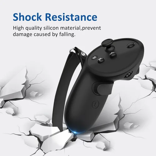 Vista 5 de Vakdon Controller Grip Cover Compatible for Meta Quest Pro Accessories Anti-Throw Handle Protective Sleeve Silicone Cover with Adjustable Knuckle