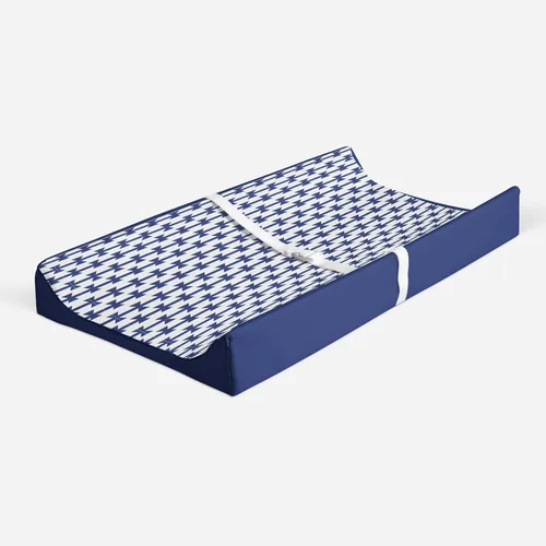 Vista 3 de Bacati - Funda acolchada para cambiador Aztec Kilim azul marino
