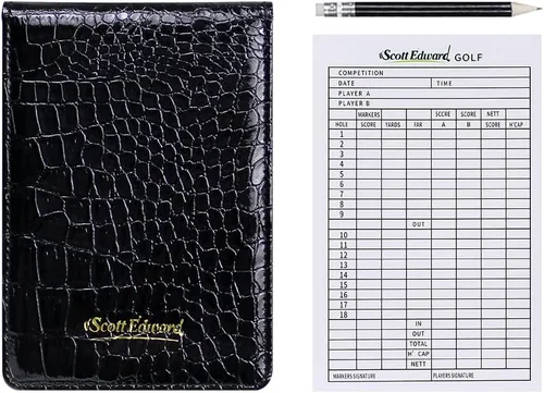 Vista 4 de Scott Edward Funda para tarjeta de puntuación de golf, soporte de cuero para tarjetas de puntuación, estadísticas y seguimiento de puntuaciones